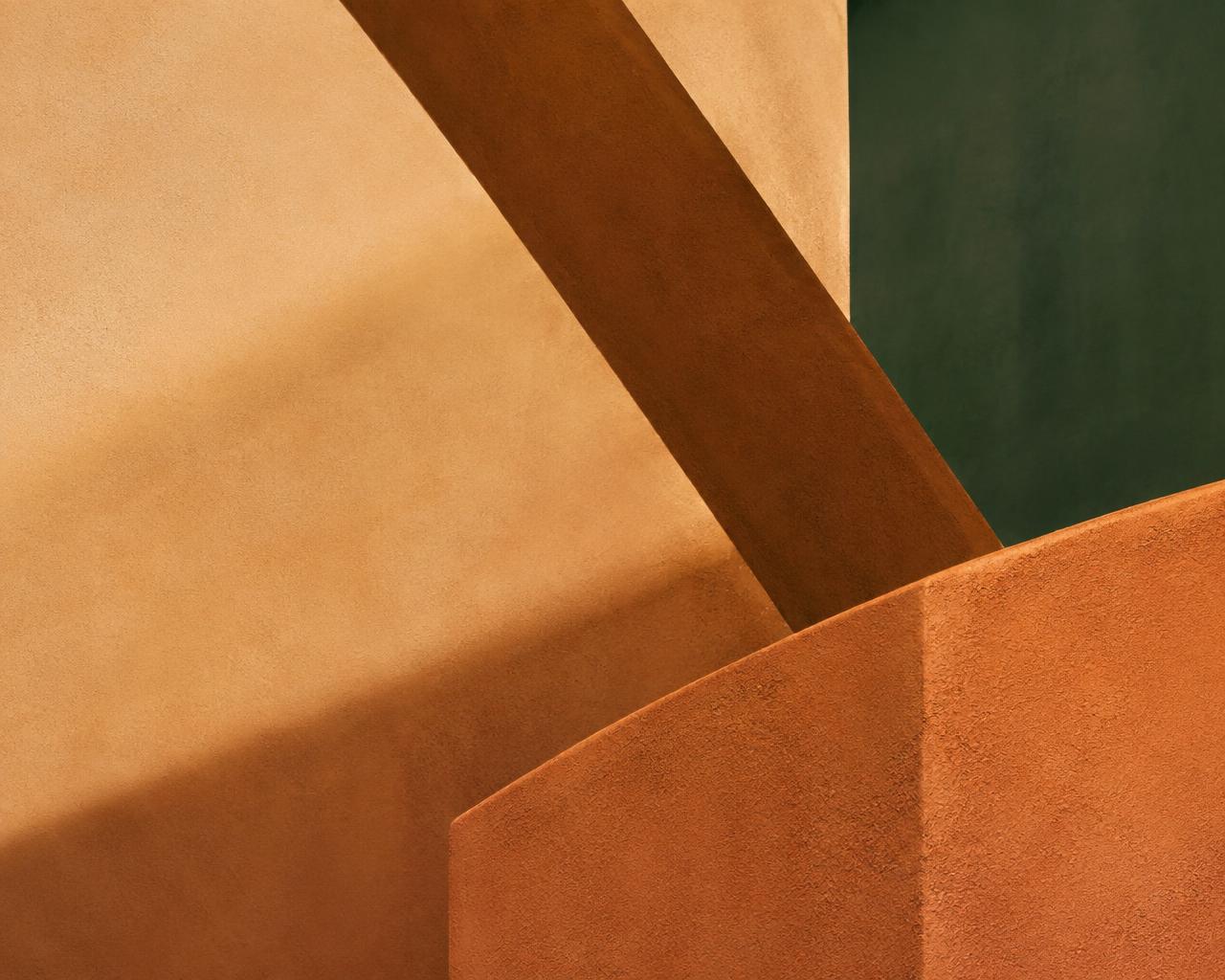 Abstract terracotta architectural forms